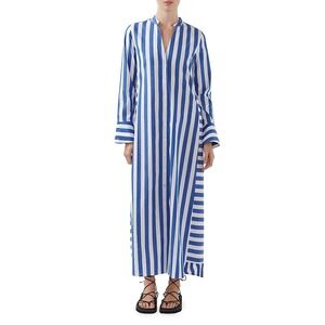 Bird & Knoll Jude Striped Maxi Shirtdress Size Medium NWT